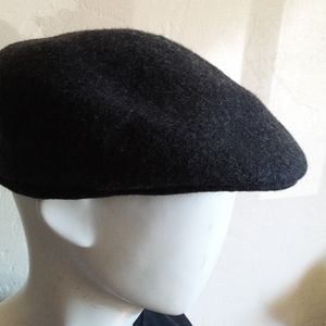 Hipster Men's 100% wool charcoal grey cap L/XL